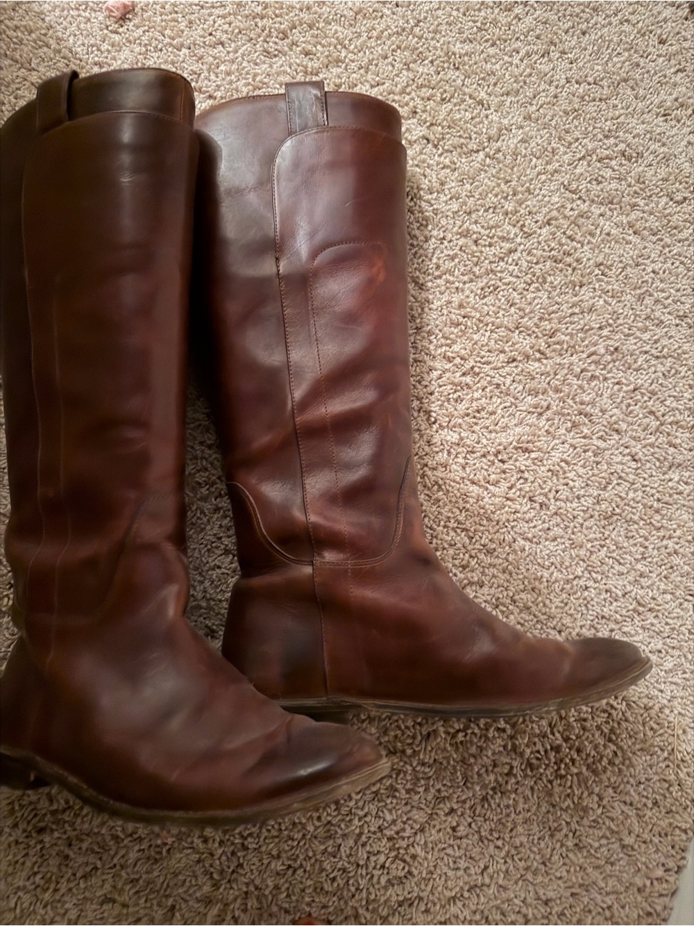 Frye Tall Leather Riding Boots - Dark Brown